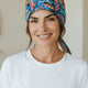 Stitch Comic Print Satin-Lined Button Scrub Cap