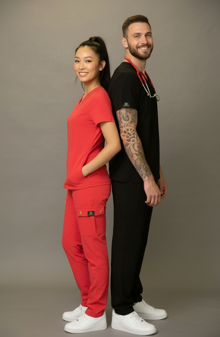 Healthcare professionals wearing modern Scrubs Galore uniforms
