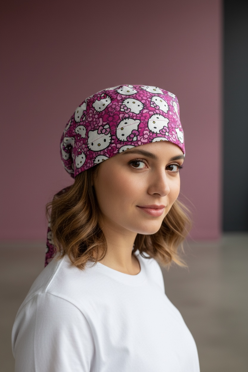 Hello Kitty Pink Scrub Cap