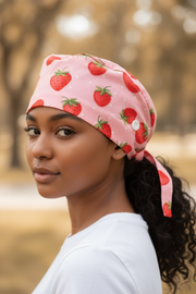 Strawberry Satin-Lined Scrub Cap