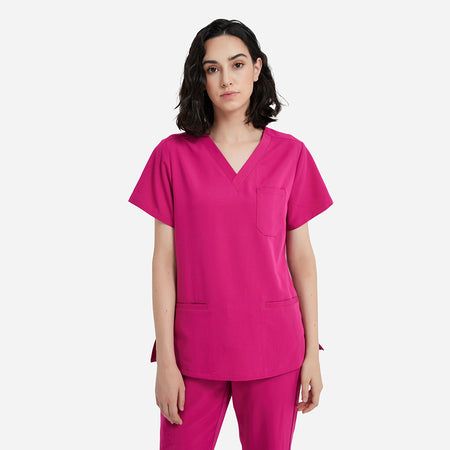 Blusa médica ultra suave con 3 bolsillos para mujer