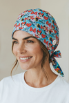 Sweet Bows Satin Lined Scrub Cap | Button & Tie Back