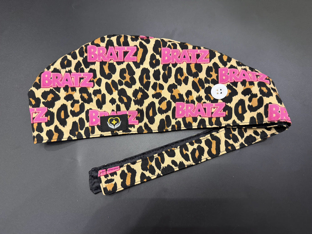 Bratz Leopard Satin-Lined Scrub Cap