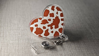 Cow Print Heart Nurse Badge Reel