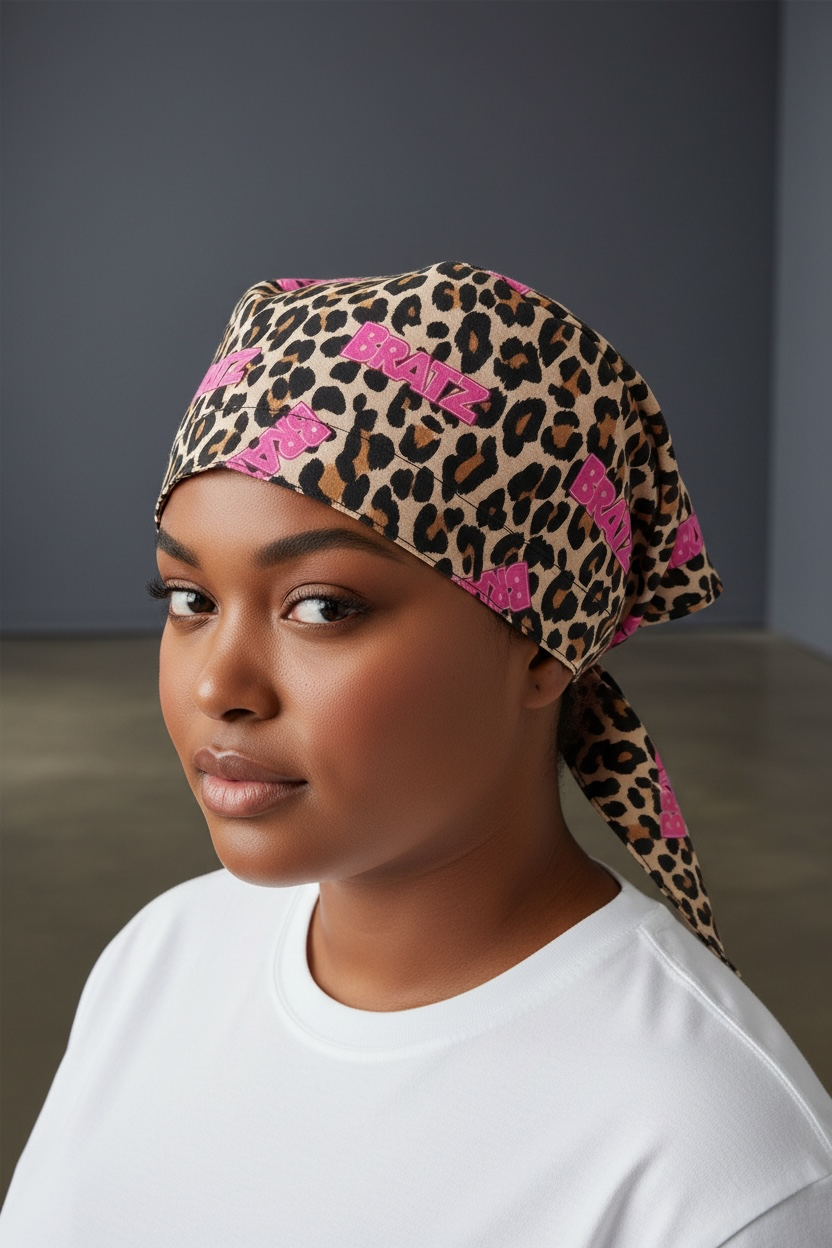 Bratz  Leopard Satin-Lined Scrub Cap