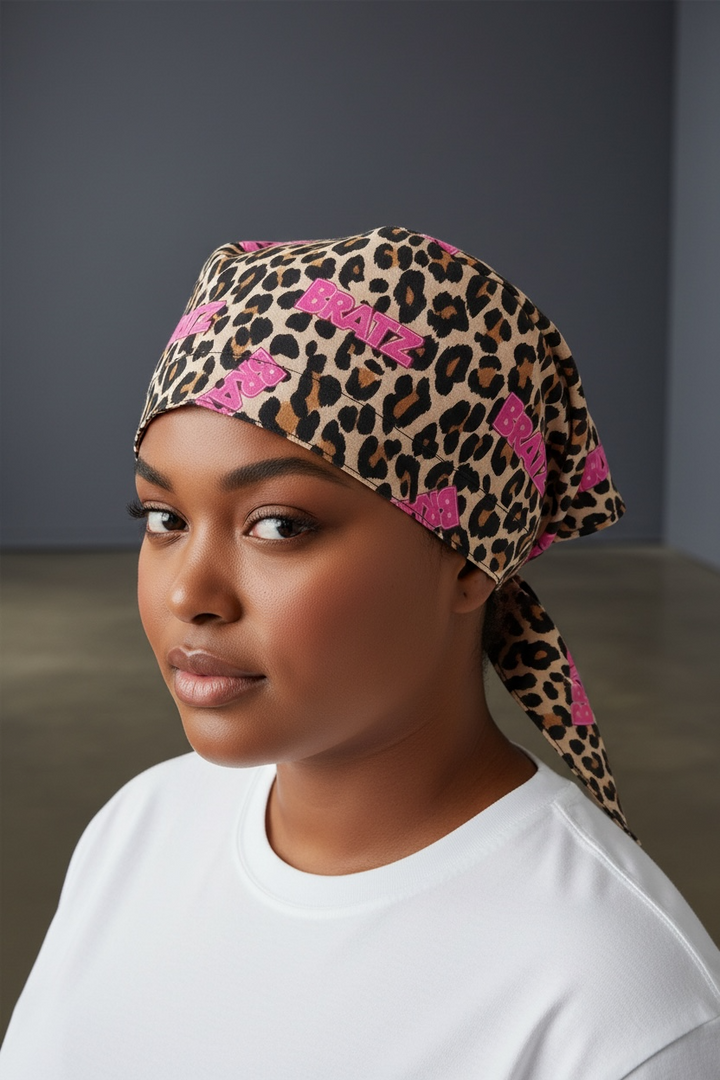 Bratz  Leopard Satin-Lined Scrub Cap