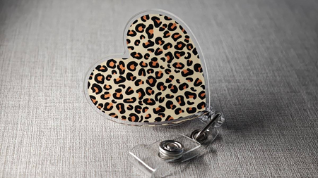 Leopard Heart Badge Reel
