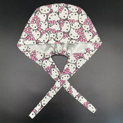 Hello Kitty Satin-Lined Scrub Cap | Adjustable Tie-Back