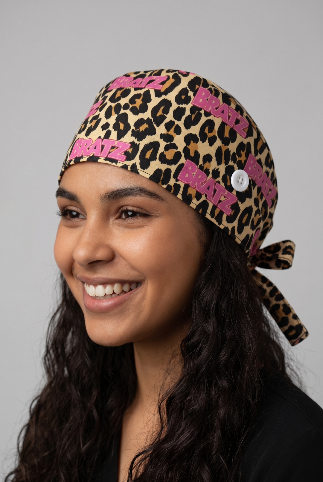 Bratz Leopard Satin-Lined Scrub Cap