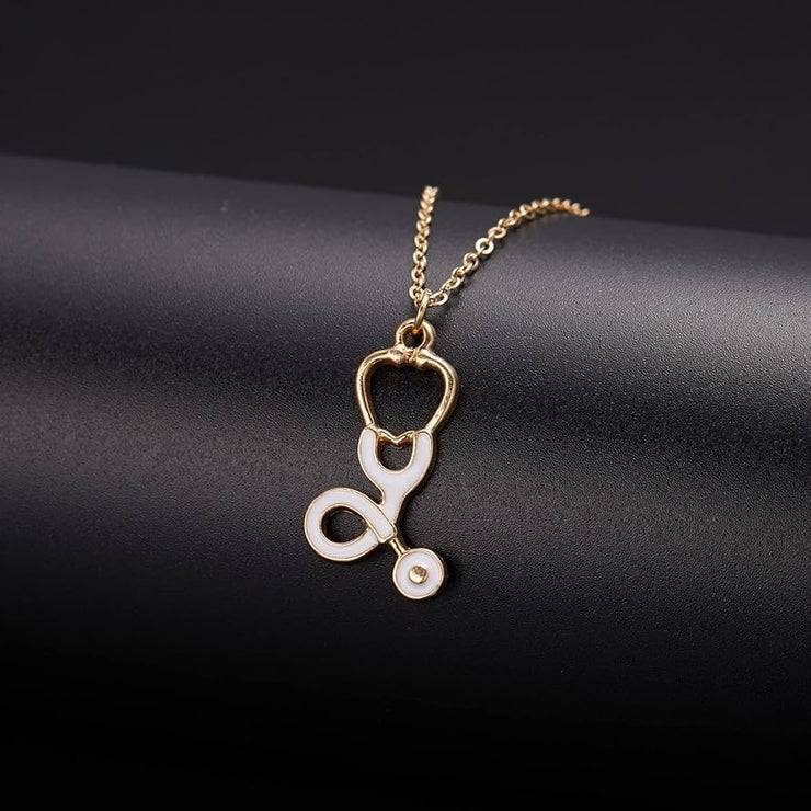 White Stethoscope Necklace