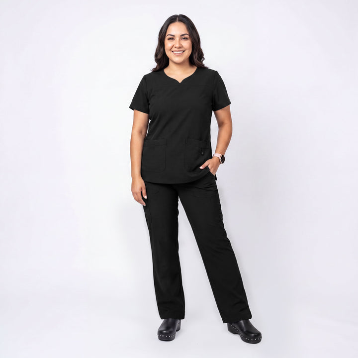 Flex Appeal Women’s Scrub Top – Black
