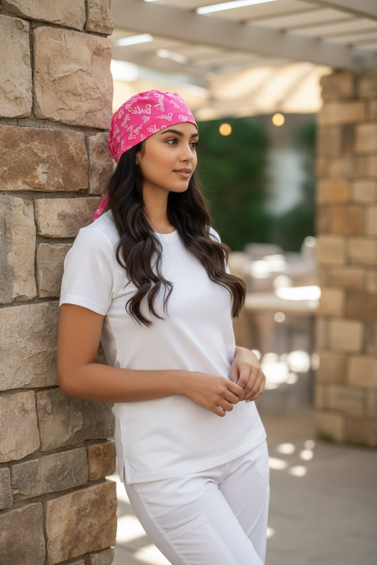 Barbiecore Satin Scrub Cap