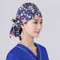 Spring Flower Ponytail Scrub Cap