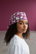 Hello Kitty Pink Tie-Back Scrub Cap