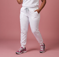 Classic Cargo Jogger scrub pants in white front view - Scrubs Galore Uniforms
