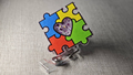 Autism Puzzle Badge Reel - Purple Heart