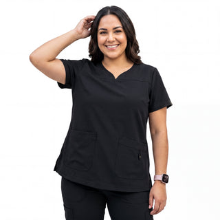 Flex Appeal Women’s Scrub Top – Black