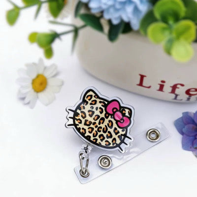 Product photo of Leopard Bow Badge Reel