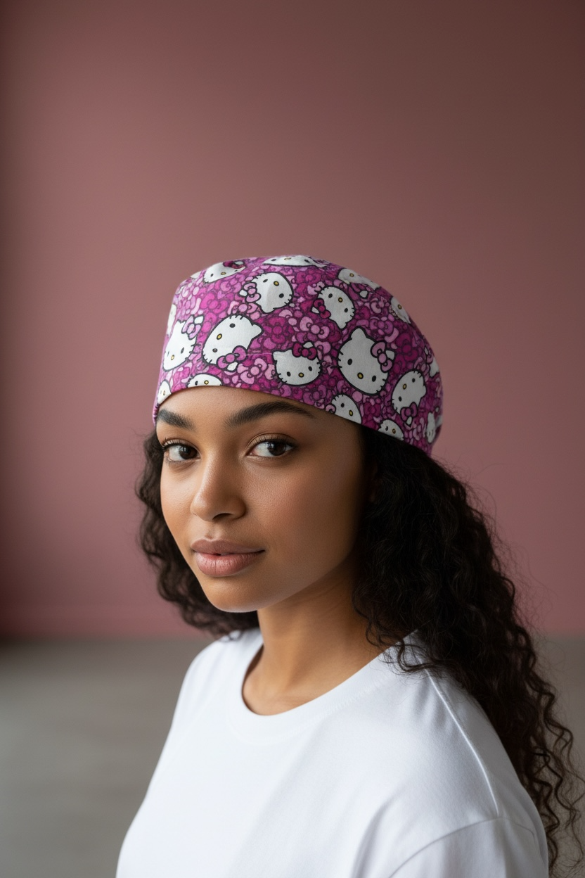 Hello Kitty Pink Scrub Cap