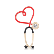 Heart Stethoscope Brooch Heart Pin