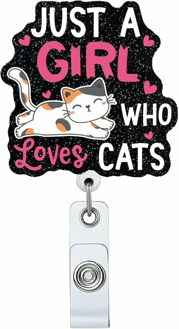 Just a Girl Who Loves Cats Badge Reel