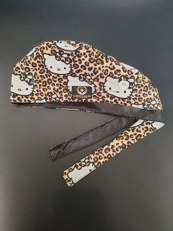 Hello Kitty Cheetah Print Scrub Cap
