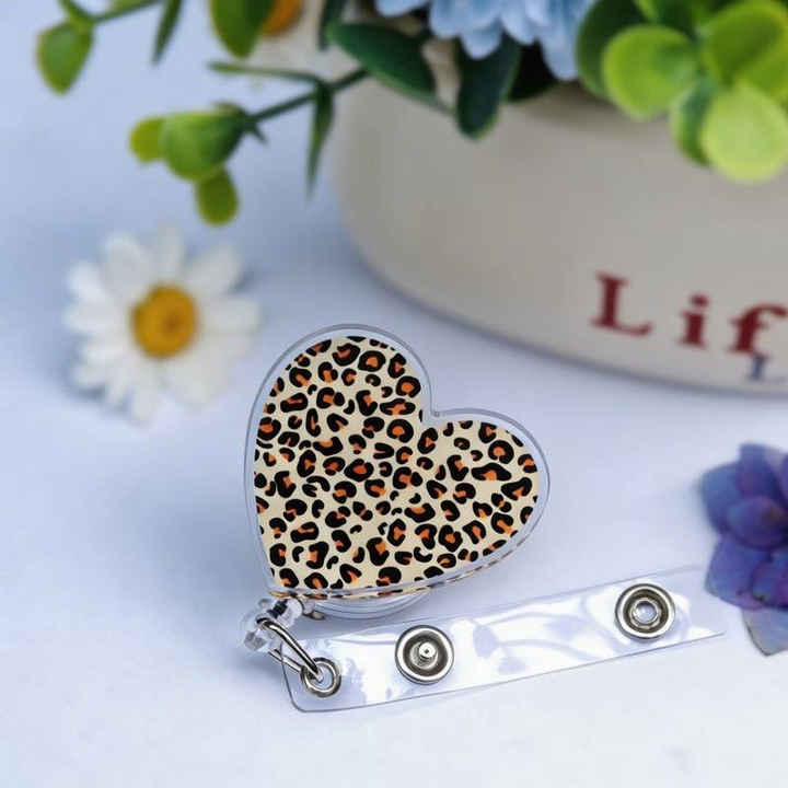 Leopard Heart Badge Reel