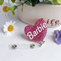 Pink Barbs Badge Reel