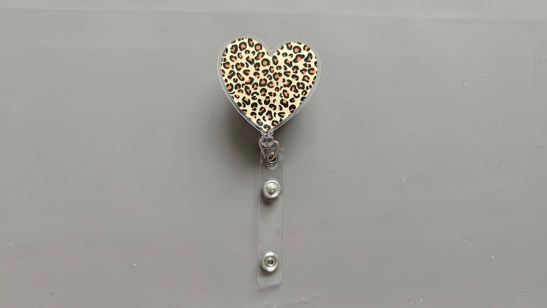 Leopard Heart Badge Reel