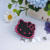 Black & Pink Kitty Inspired Badge Reel