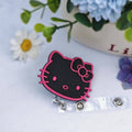 Black & Pink Kitty Inspired Badge Reel