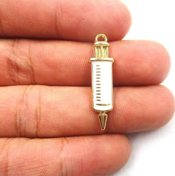 White Syringe Necklace