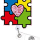Autism Puzzle Piece  Badge Reel