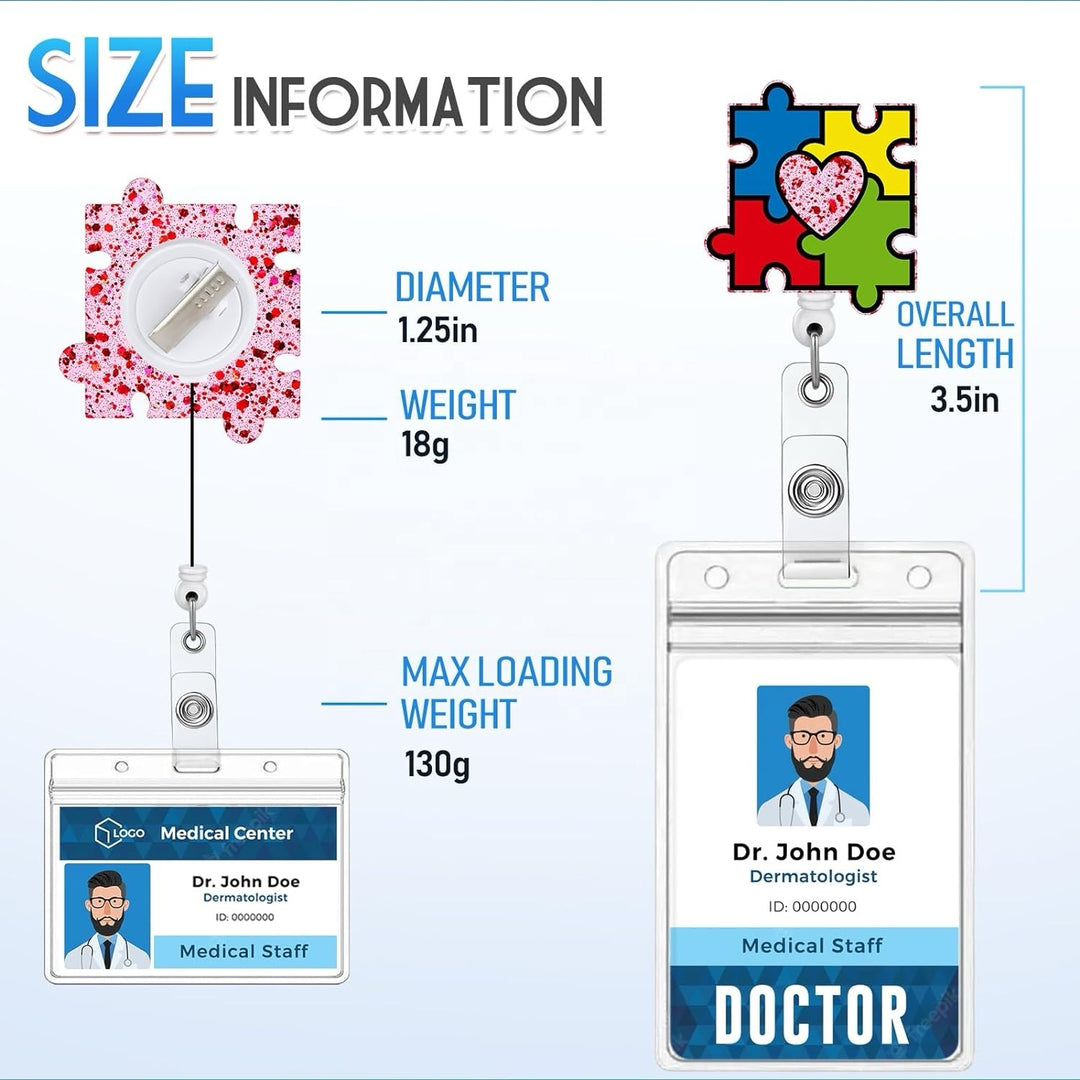 Autism Puzzle Piece  Badge Reel