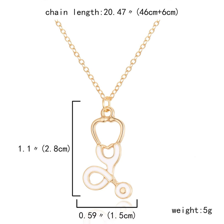White Stethoscope Necklace