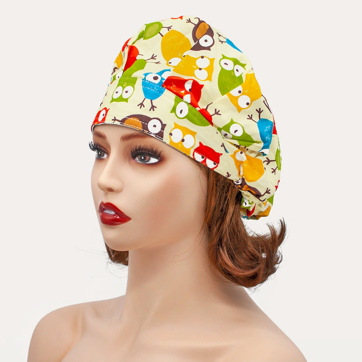 Owl Bouffant Scrub Cap