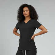 Flex Appeal Women’s Scrub Top – Black