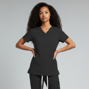 Flex Appeal Women’s Scrub Top – Black