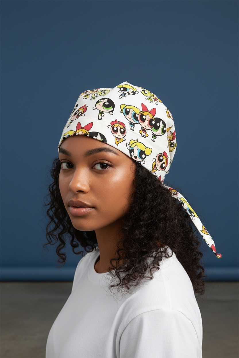Powerpuff Girls Scrub Cap – White Print