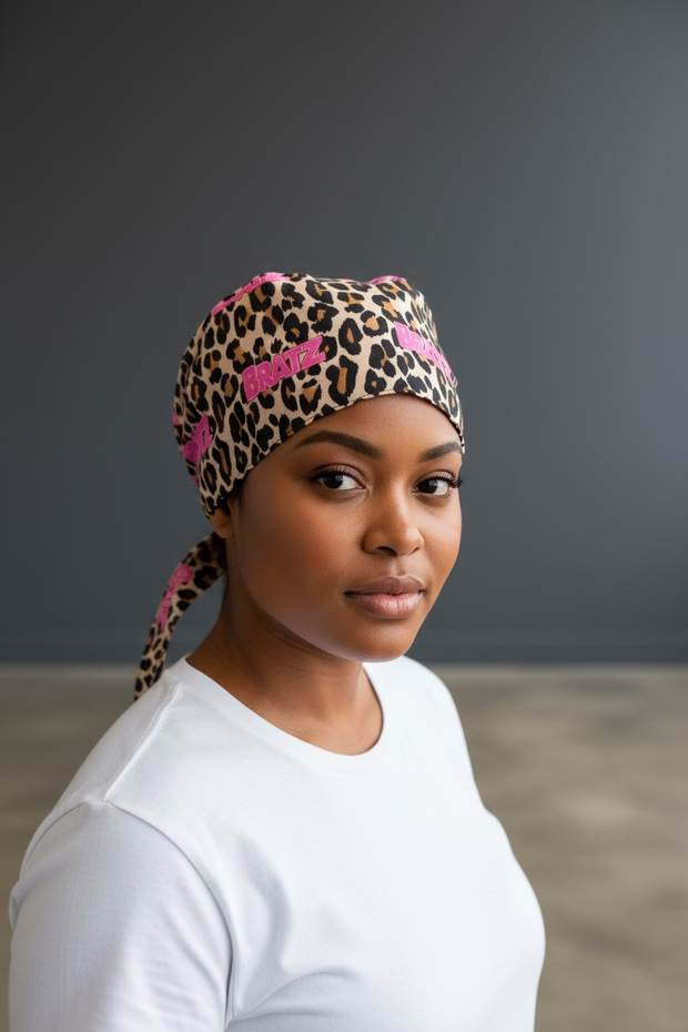 Bratz  Leopard Satin-Lined Scrub Cap