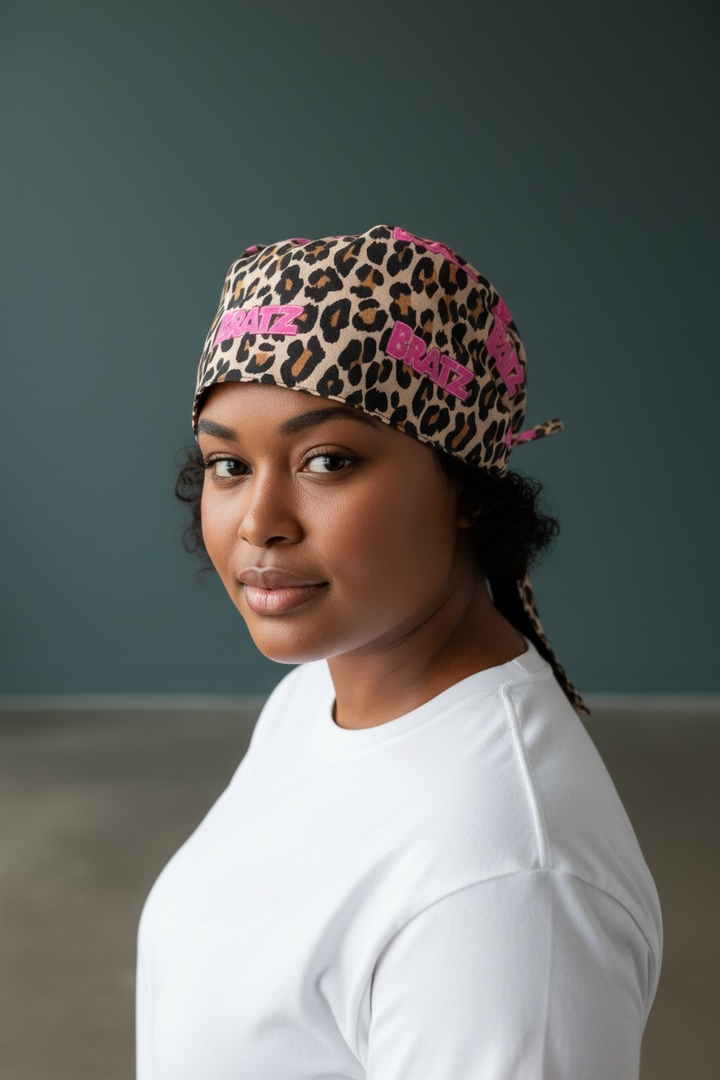 Bratz  Leopard Satin-Lined Scrub Cap
