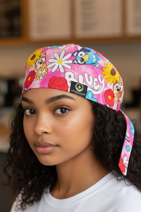 Bluey Inspired Satin Scrub Cap