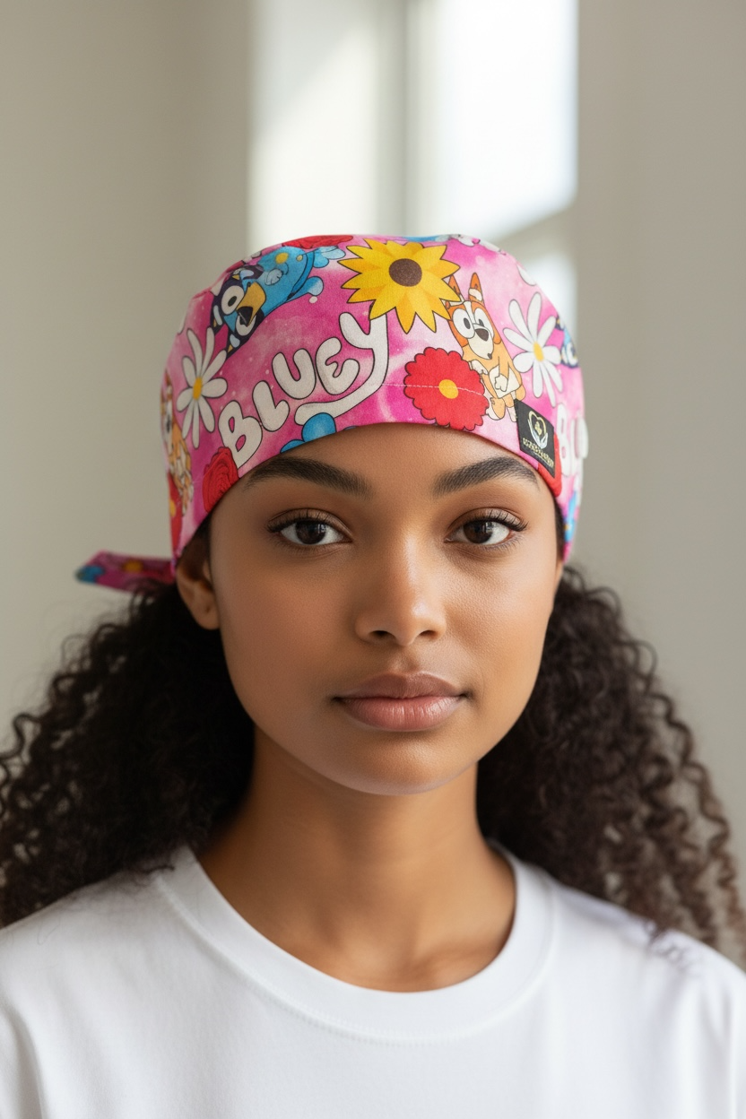 Bluey Inspired Satin Scrub Cap