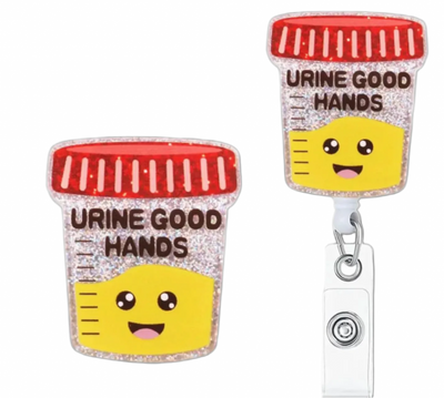 Urine In Good Hands Badge Reel