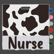 Cow Print Nurse Badge Backer