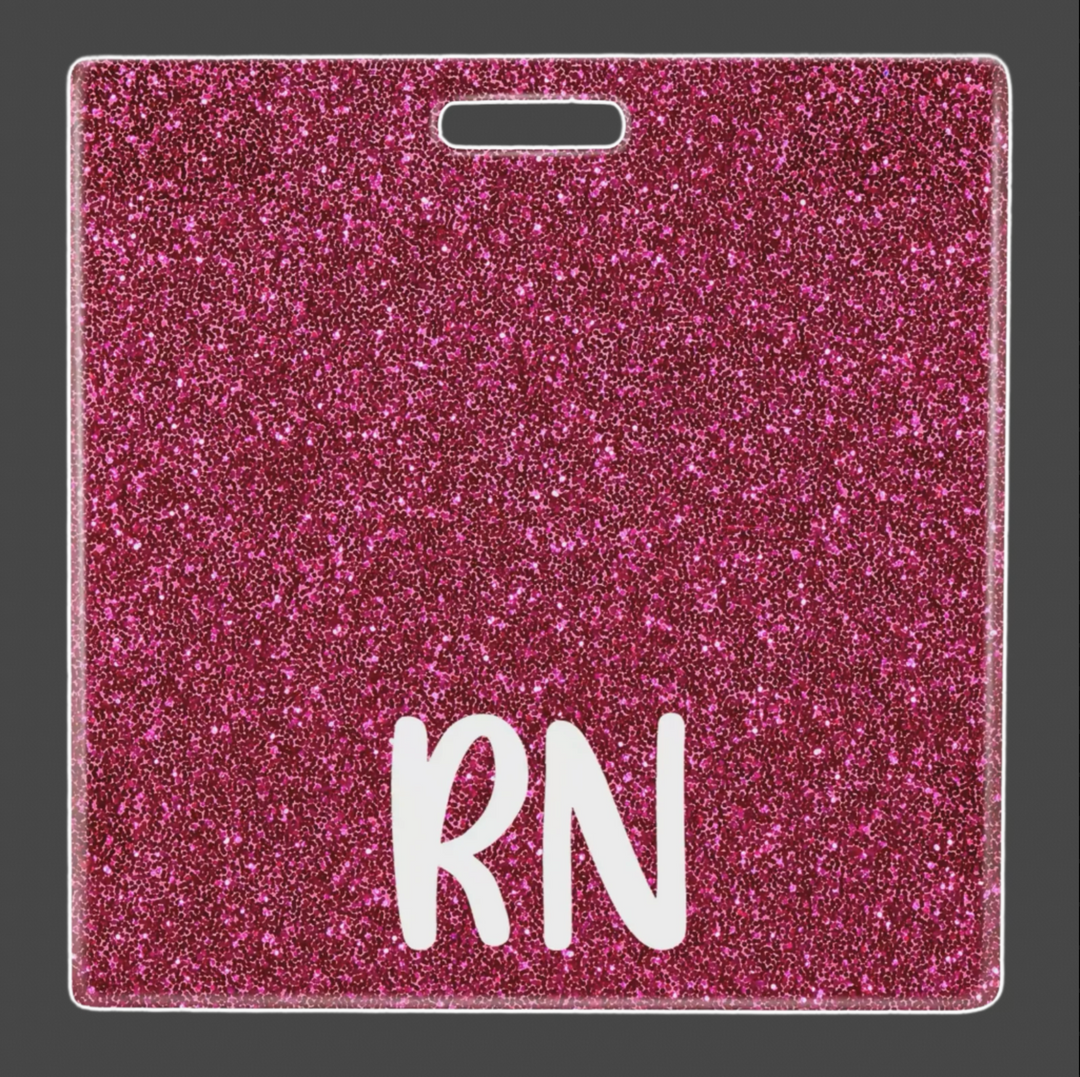 "RN" Glitter Badge Backer