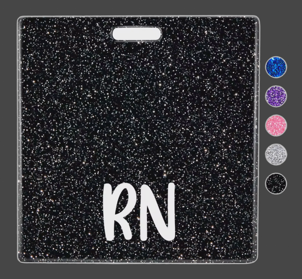 "RN" Glitter Badge Backer