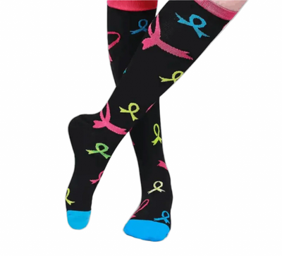 Cancer Awareness Support Compression Socks