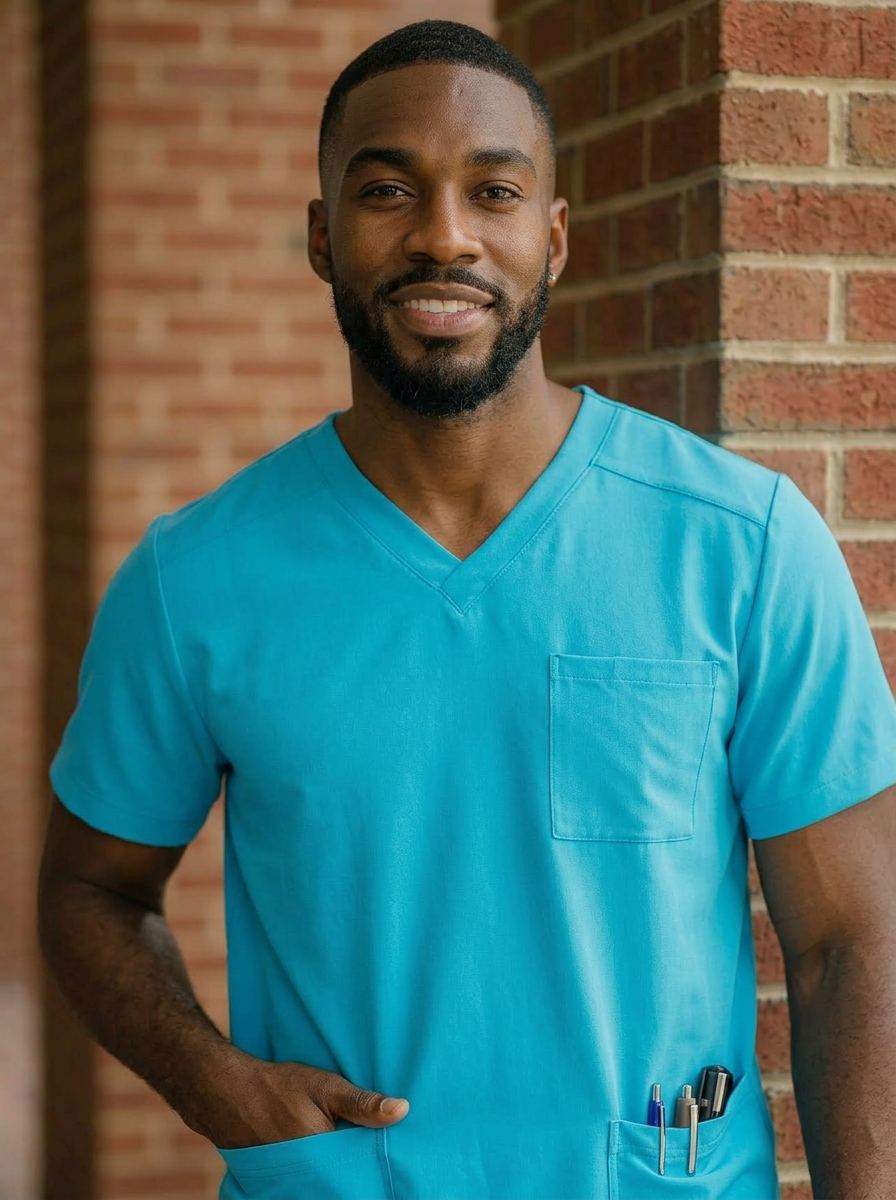 CoreFit Men’s V-Neck Scrub Top