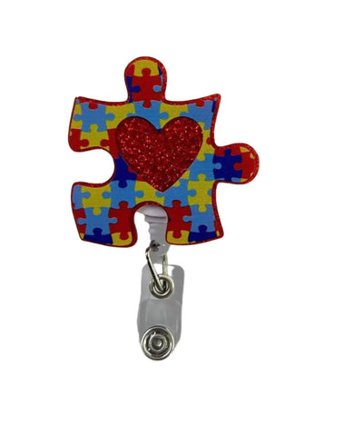 Autism Puzzle Piece badge Holder - Scrubs Galore Uniforms 